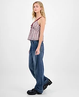 Tinseltown Juniors' Wide Barrel-Leg Jeans