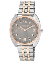London Fog Unisex Keltic Cushion Case Two Tone Link Alloy Watch, 38mm