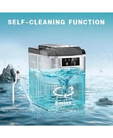 Jinjunye Nugget Ice Maker Countertop,38lbs Per Day, with Soft Chewable Pellet Ice, Self-Cleaning, Stainless Steel