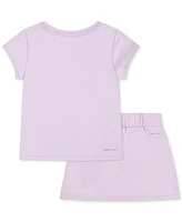 Nike Little Girls 2-Pc. Dri-fit Logo Tee & Scooter Set