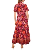 Vince Camuto Women's Printed Puff-Sleeve Maxi Dress