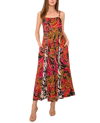 Vince Camuto Women's Printed Inverted-Pleat Maxi Dress