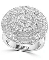 Effy Diamond Round & Baguette Sunburst Cluster Statement Ring (1-1/2 ct. t.w.) in 14k White Gold