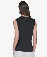 Karl Lagerfeld Paris Women's Bead-Trim Sleeveless Top