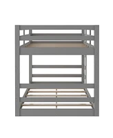 Space-Saving Dual Ladder Bunk Bed for Shared Bedrooms