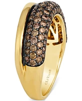 Le Vian Chocolatier Chocolate Diamond Pave & Polished Band (1-1/4 ct. t.w.) in 14k Gold