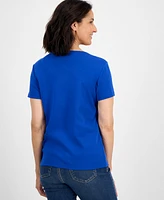 Style & Co Petite Cotton Scoop-Neck Short-Sleeve Top, Created for Macy's