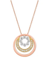 Le Vian Nude Diamond Graduated Circle Adjustable 20" Pendant Necklace (5/8 ct. t.w.) in 14k Tricolor Gold