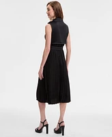 Karl Lagerfeld Paris Women's Satin-Back Crepe Midi Dress