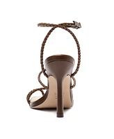 Schutz Women's Kaya Straw Stiletto Heel Sandals