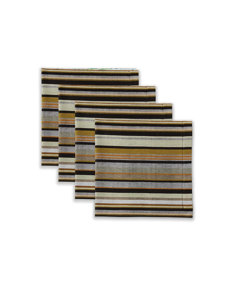 Tableau Ashland Strip Set of 4 Napkins, 8.25" x 8.25"