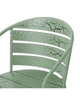 Noble House Patio Bistro Set: Durable Iron Construction in Matte Teal