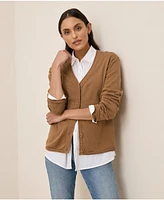 Pact Women's Organic Cotton Classic Fine Knit V-Neck Cardigan