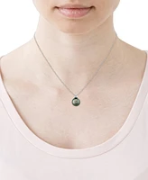 Cultured Tahitian Pearl (9mm) & Diamonds (1/10 ct. t.w.) 18" Pendant Necklace in 14k White Gold