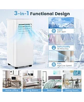 Gymax 8000 Btu Portable Air Conditioner 3-in-1 Ac Unit w/ Dehumidifier & Fan Sleep Mode & 24H Timer