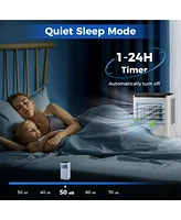 Gymax Portable Air Conditioner 8000 Btu Floor Ac Unit Fan & Dehumidifier w/ 24H Timer 2 Fan Speeds