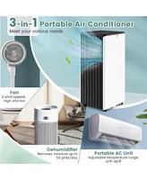 Gymax Portable Air Conditioner 10000 Btu Ashrae 3-in-1 Ac Unit w/ Humidifier & Sleep Mode Pink