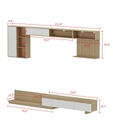 40-60 Inch Universal Tv Stand, Movable Media Console, Entertainment Center with 3-Layer Storage Rack