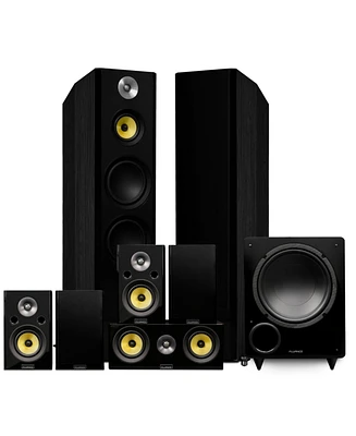 Fluance Signature HiFi Surround Sound Home Theater 7.1 Speaker System including 3-Way Floorstanding Towers, Center Channel, Surrounds and Rear Surroun