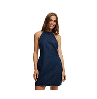 Cotton On Women's Halter Denim Mini Dress