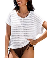 Cupshe Women's Soft Luxe White Cover-Up Top