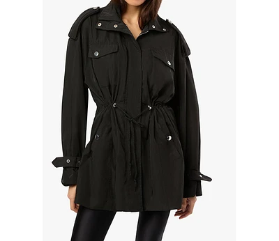 WeWoreWhat Women's Cinched Waist Anorak Jacket