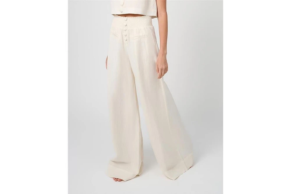 WeWoreWhat Women's Button Front Palazzo Pant