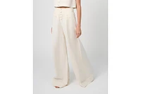 WeWoreWhat Women's Button Front Palazzo Pant