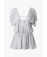 WeWoreWhat Women's Gathered Cap Short Sleeve Top