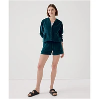 Pact Women's Organic Cotton Velour Zip Hoodie