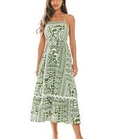 Cupshe Women's Sage Woods Floral Maxi Beach Dress