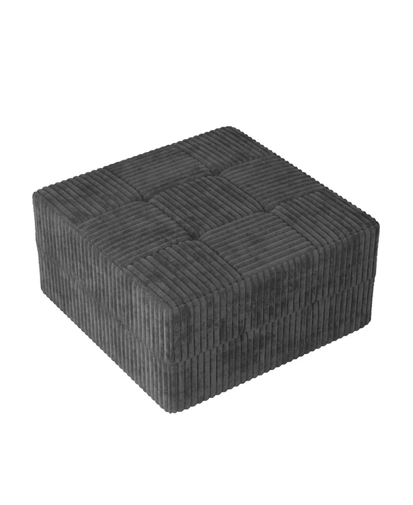 Modern Minimalist Corduroy Sofa: Sleeper, Sectional, Space-Saving Design - Grey