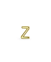 Bling Jewelry Minimalist Real Yellow 14K Gold Capital Block Alphabet Letter Initial Cartilage Ear Lobe Piercing 1 Piece Stud Earring Screw Back