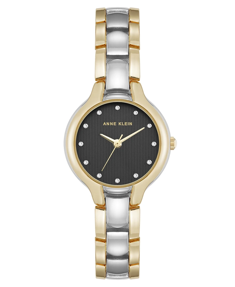 Anne Klein Women's Quartz Two-Tone Metal Alloy and Crystal Accented Dial Watch