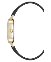 Anne Klein Women's Quartz Oval Polyurethane Leather and Gold-Tone Metal Alloy Watch