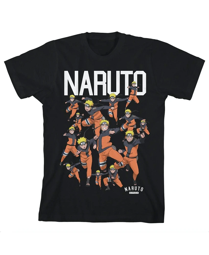 Naruto Boys Character Squad Youth Black Graphic Tee-xl