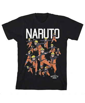 Naruto Boys Character Squad Youth Black Graphic Tee-xl