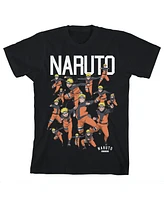 Naruto Boys Character Squad Youth Black Graphic Tee-xl
