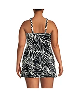 Lands' End Plus Criss Cross Halter Tankini Top