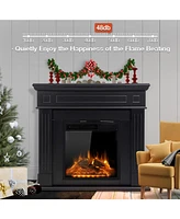 Cowsar 44" Electric Fireplace with Mantel, Free-Standing Heater with Wooden Surround and Log Effect, Remote Control, 750-1500W