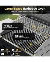 Cowsar 4-Burner Gas Bbq Grill, Astm 304 Stainless Steel Propane Grill with 32000 Btu, Outdoor Grill with Top Cover Lid,Wheels,Side Storage Shelves for