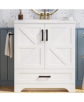 Bathroom Vanity with Sink, 30 Inch Farmhouse Bathroom Sink Cabinet