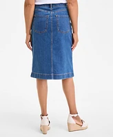 Style & Co Women's High Stretch Denim Midi Skirt, Exclusively at Macy's