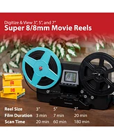Magnasonic Super 8/8mm Film Scanner, Converts Film into Digital Video, Vibrant 2.3" Screen, Digitize and View 3", 5" and 7" Super 8/8mm Movie Reels (F