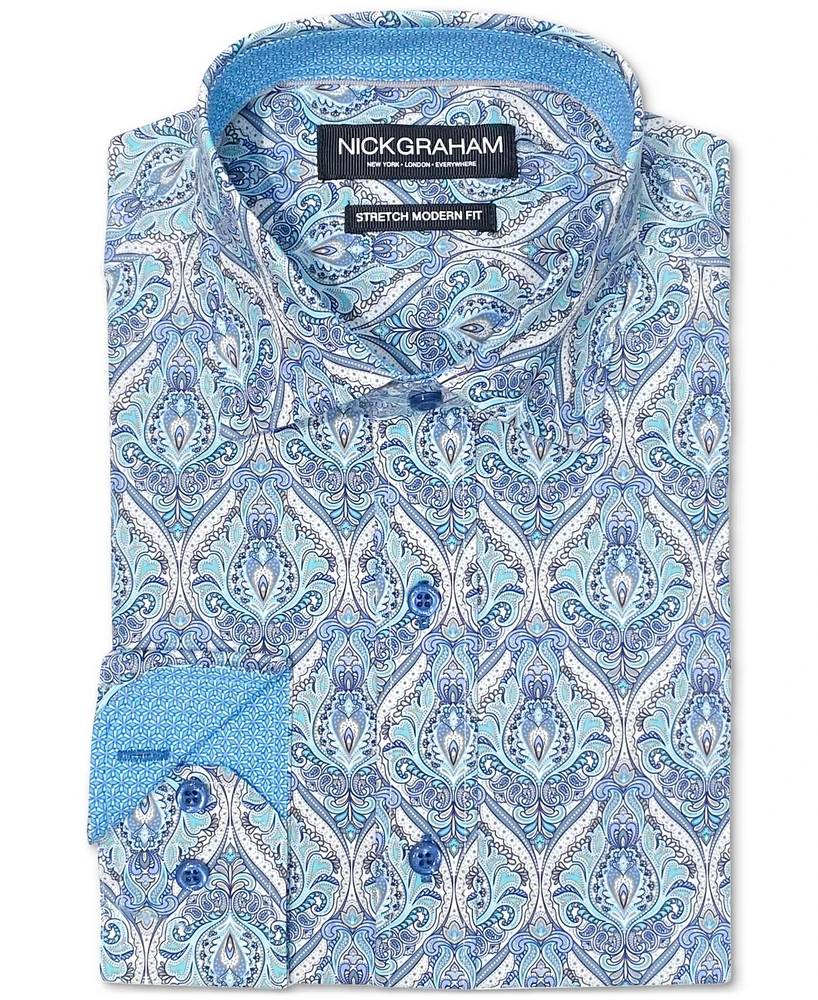 Nick Graham Men's Royal Paisley Dress Shirt