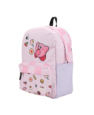 Kirby Inhaling Food 17" Pink Laptop Backpack