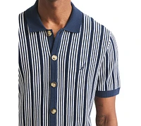 Nautica Men's Classic-Fit Stripe Sweater-Knit Polo Shirt