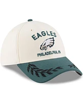 New Era Men's Cream/Green Philadelphia Eagles 2025 Nfl Draft 39THIRTY Flex Hat