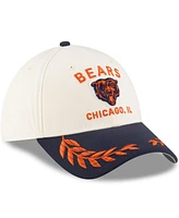 New Era Men's Cream/Navy Chicago Bears 2025 Nfl Draft 39THIRTY Flex Hat
