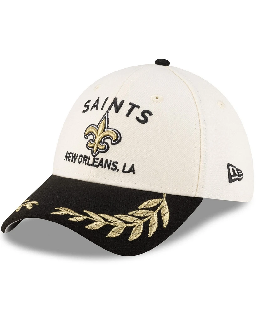 New Era Men's Cream/Black Orleans Saints 2025 Nfl Draft 39THIRTY Flex Hat